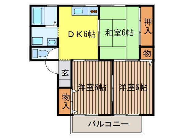 リバ－サイド八尾南Ａ棟の物件間取画像